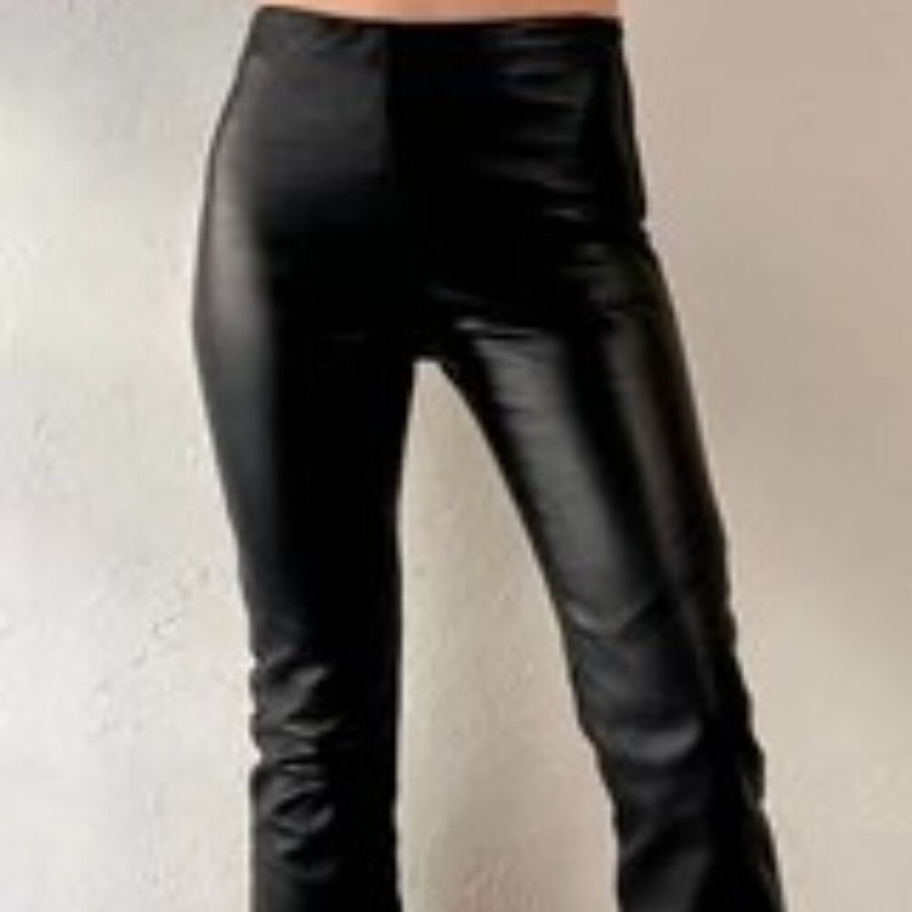 90's 'Danier' Black Leather Pants